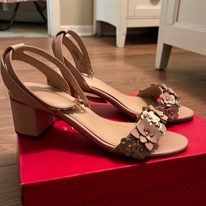 Kelly and Katie light pink & nude flower heels